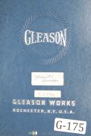 Gleason-Gleason No. G2H-OS-1 #2 Hypoid Straight Generator, Operators Sequence Manual-#2-G2H-01